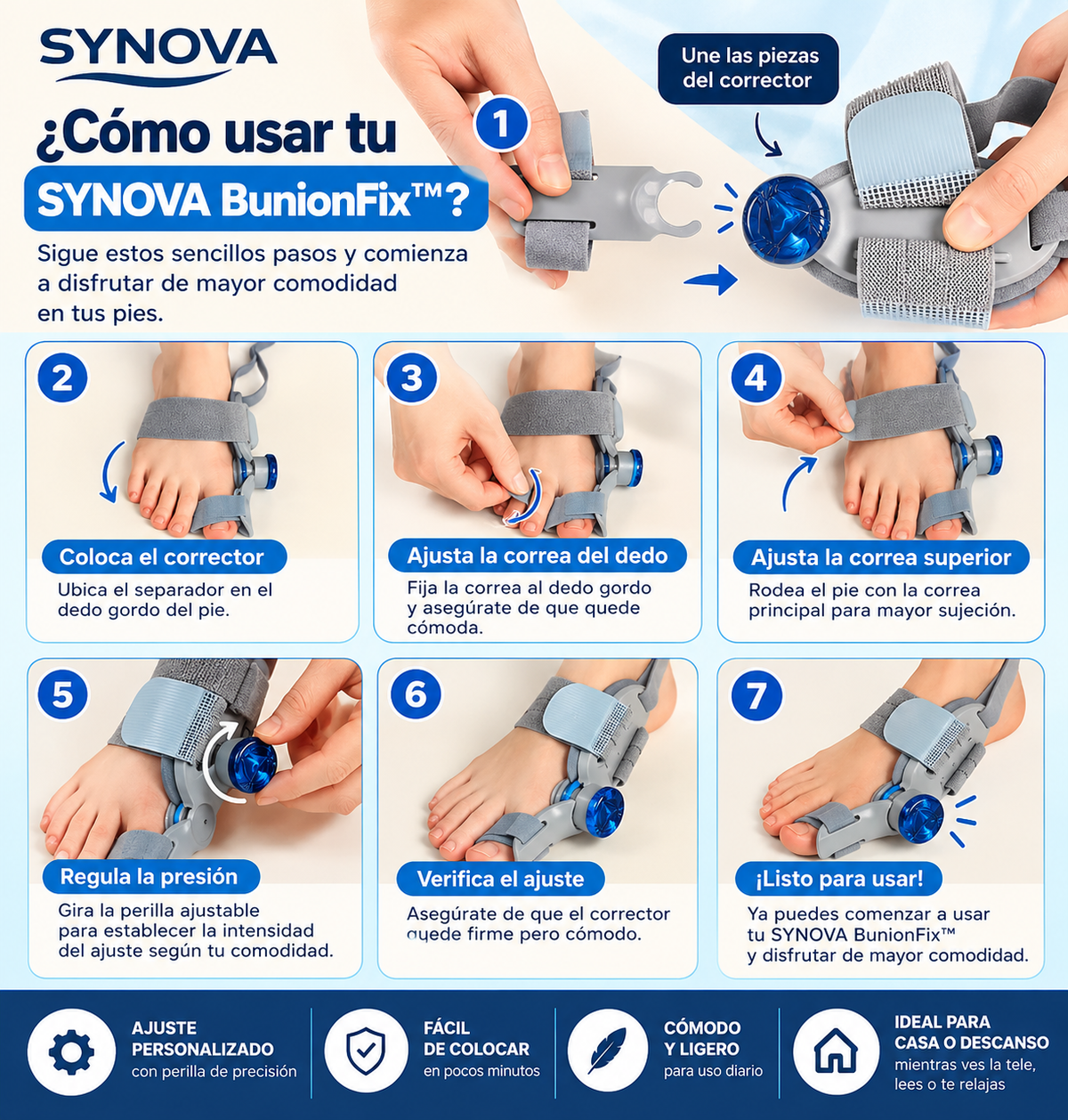 SYNOVA BunionFix™ | Corrector Ajustable de Juanetes