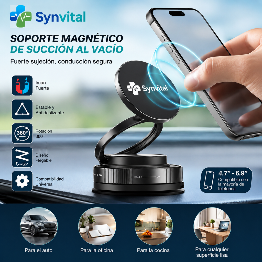 SynMag 360°-Soporte Magnético para Celular📲💙